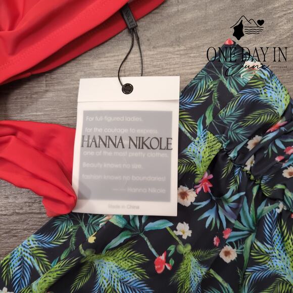 Hanna Nikole High Waist Tie Back Bikini Swimsuit Size XL - Picture 2 of 5